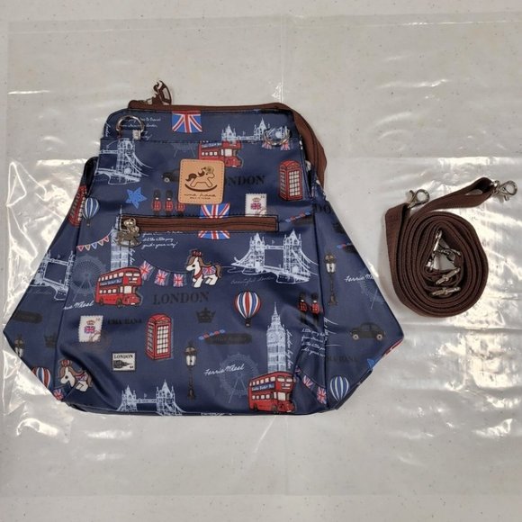 Waterproof London Shoulder Crossbody Backpack Bag - Picture 9 of 14